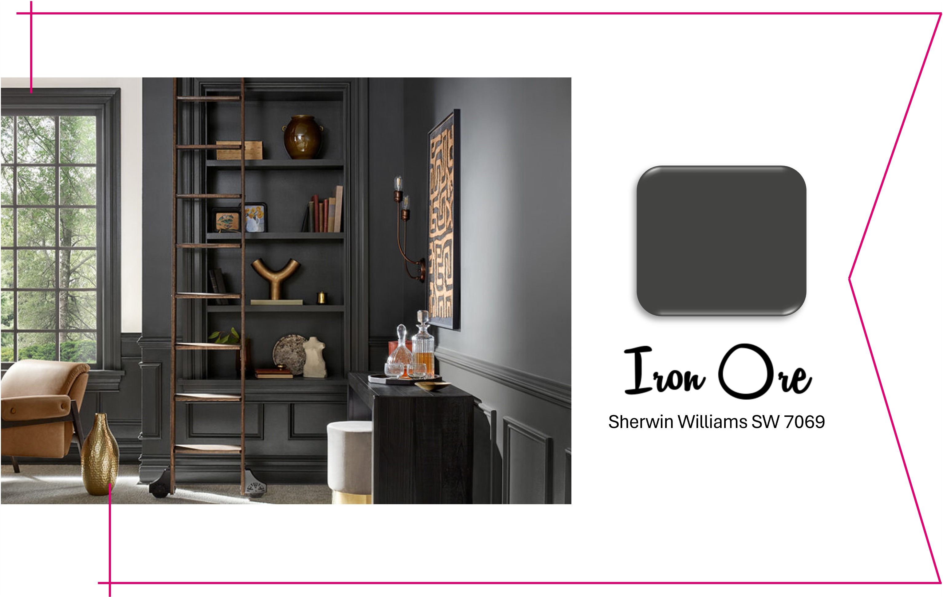 Bedroom Wall Paint SW Iron Ore -SW7069