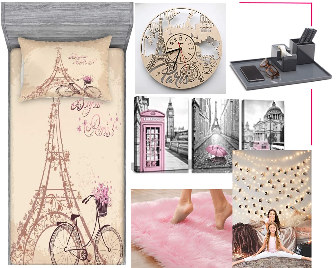 Paris Themed Dorm Room Bedding and More