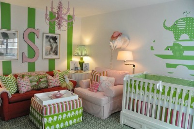 Green Stripes Baby Nursery