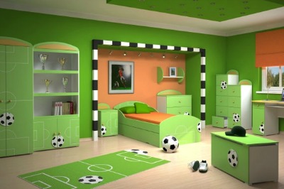 Sporty Soccer Green Room