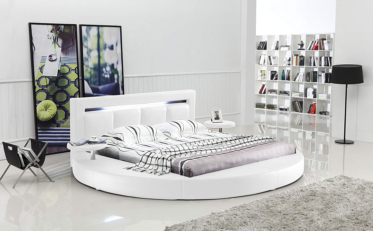 Oslo Round Bed with Headboard Lights