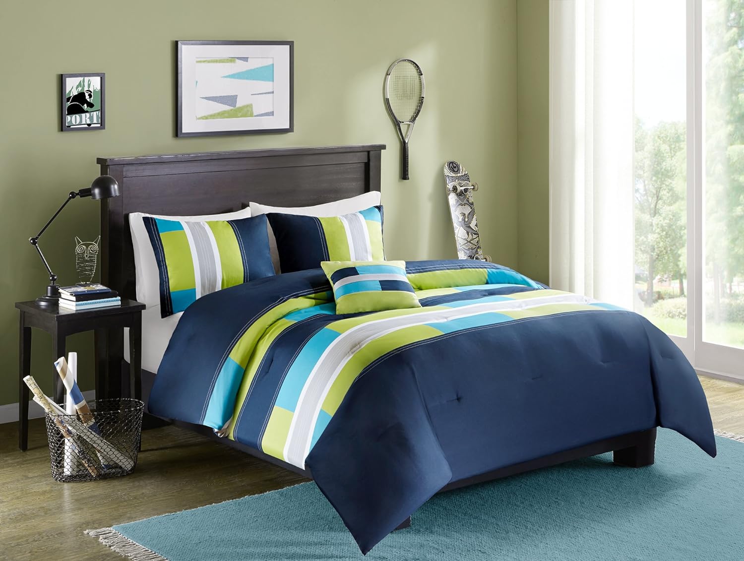 Bedroom Themes - Sporty Design Vibrant Tween Bedding