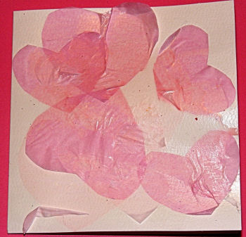 Tissue Paper Hearts Cards
