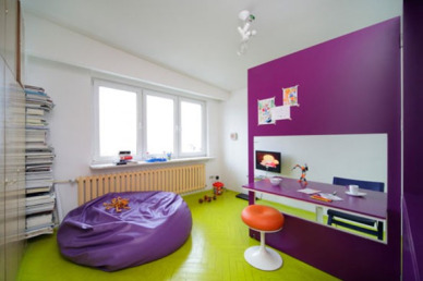 Purple Walls and Lime Green Floor?