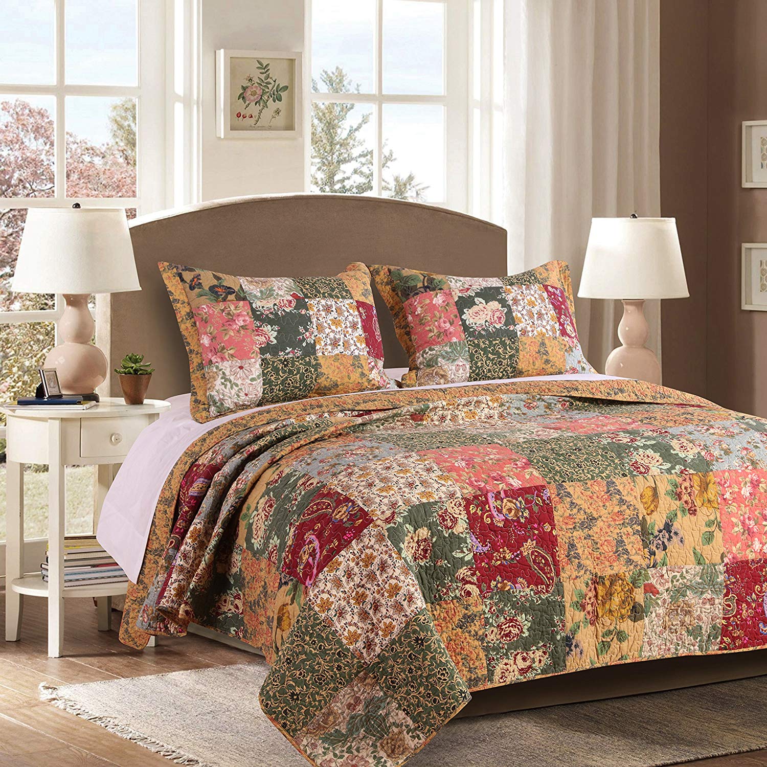 Greenland Home Antique Chic 100% Cotton Authentic Patchwork Quilt Set