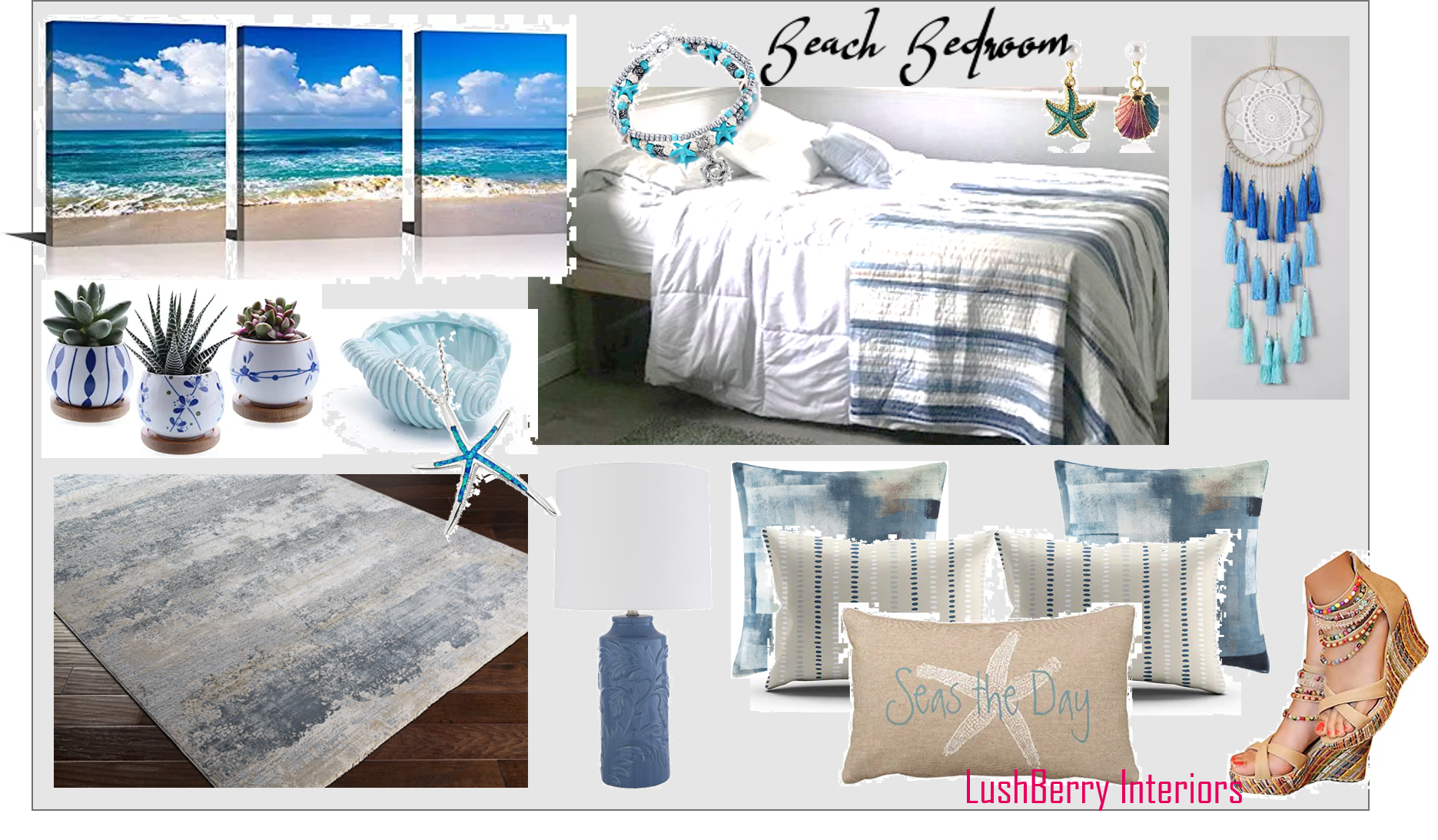 Concept Board for A Guest Bedroom for an E-design Client