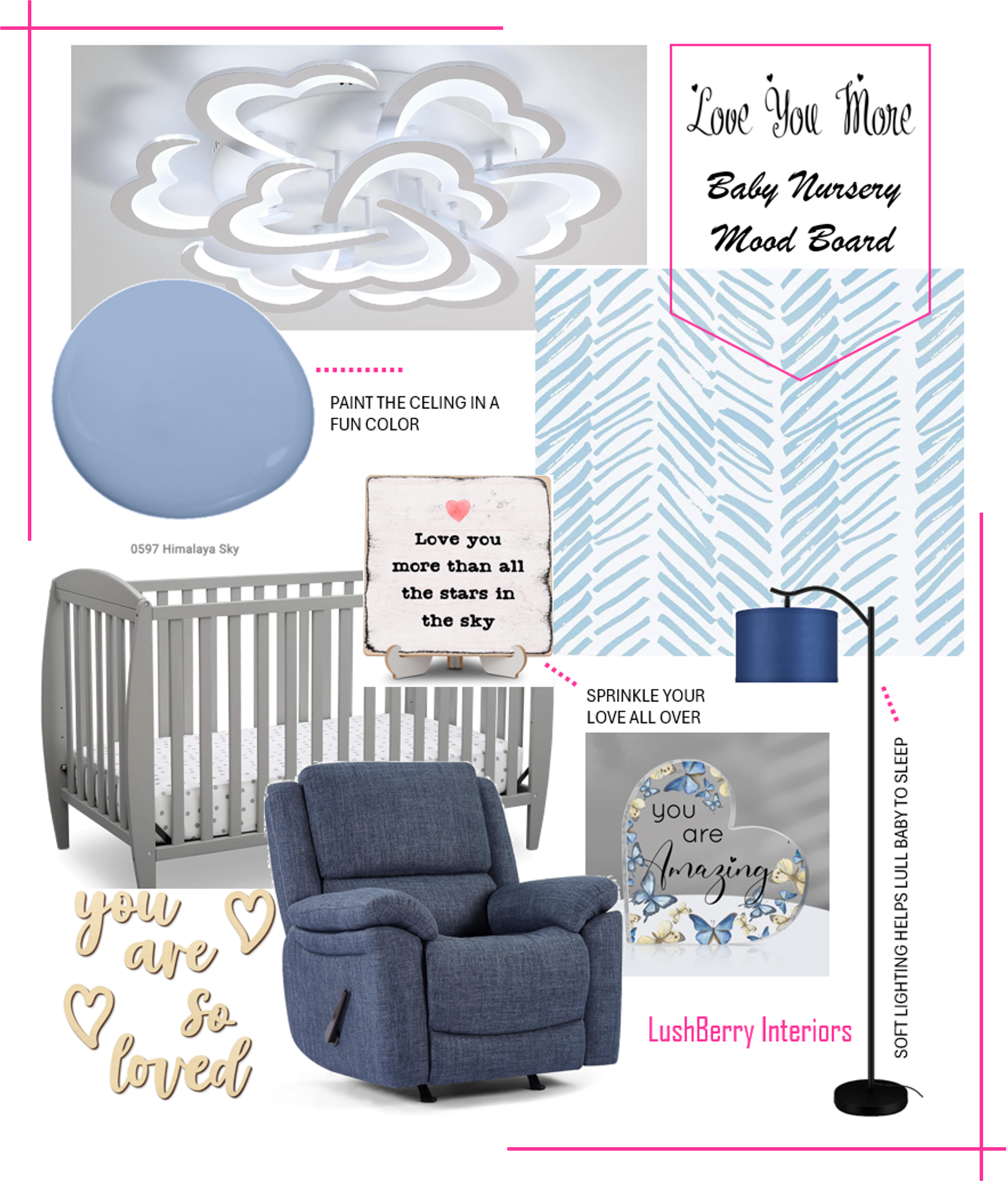 Valentine's Day Ideas - Nursery Mood board - Love You More