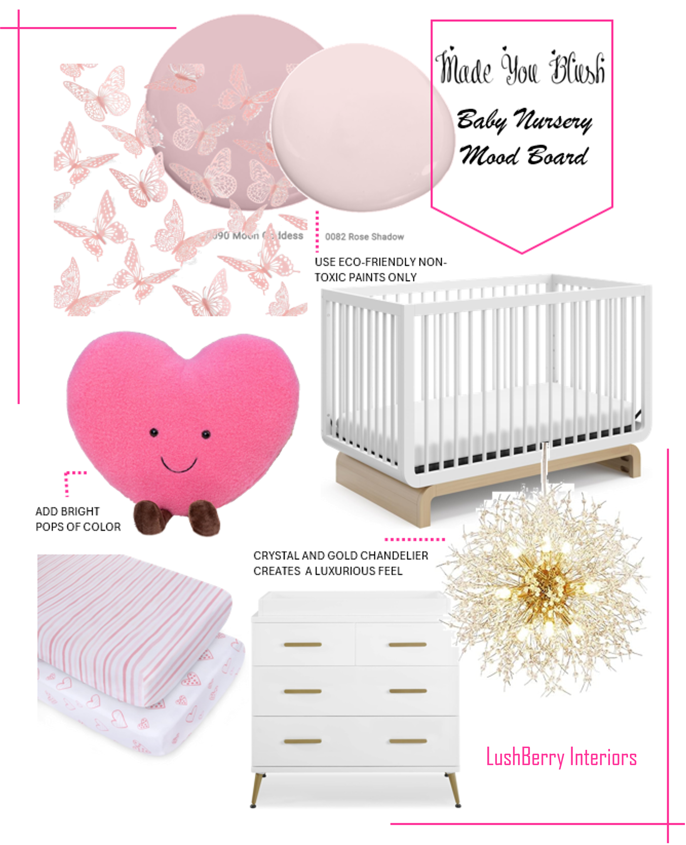 Valentine's Day Ideas - Nursery Mood board - Made You Blush