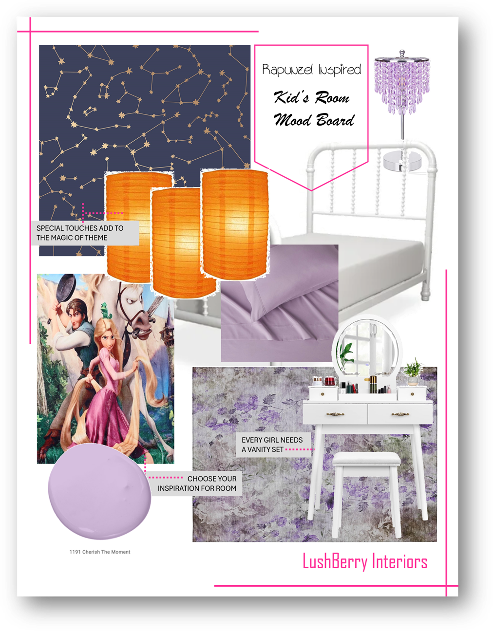 Rapunzel Inspired Purple Mood Board