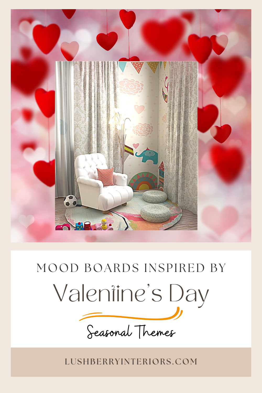 Valentine's Day Ideas as Inspiration for Kids Room Mood boards