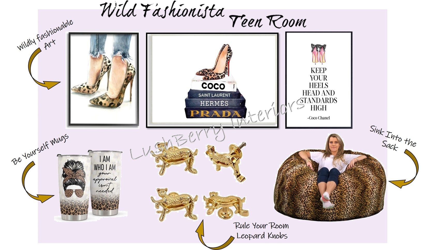 Wild Fashionista Teen Room Moodboard