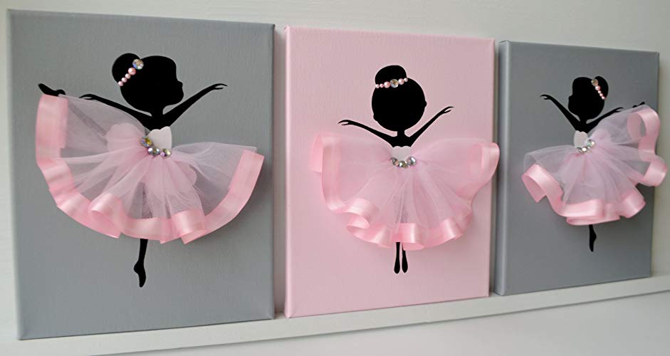 Pink and grey ballerina decor