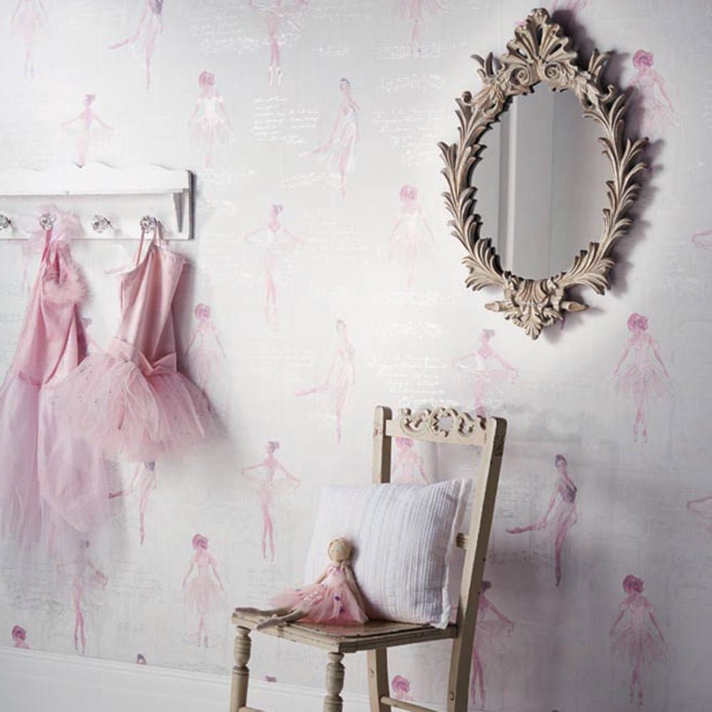 Pirouette Ballet Wallpaper Pink