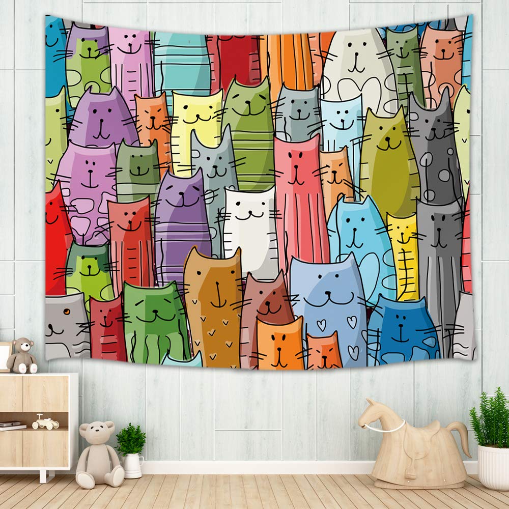 Kitten Decor for Kids Tapestry Wall Hanging